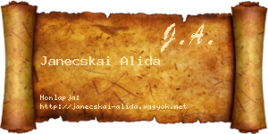 Janecskai Alida névjegykártya